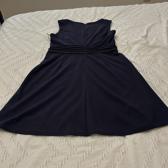 Sleeveless Ponte Dress, Navy Blue, Size Large - Picture 4 of 6